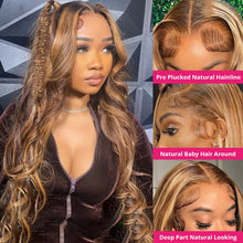 Load image into Gallery viewer, Crowned Roots 13x4 Ombre Highlight Lace Front Wig Body Wave Honey Blonde Human Hair