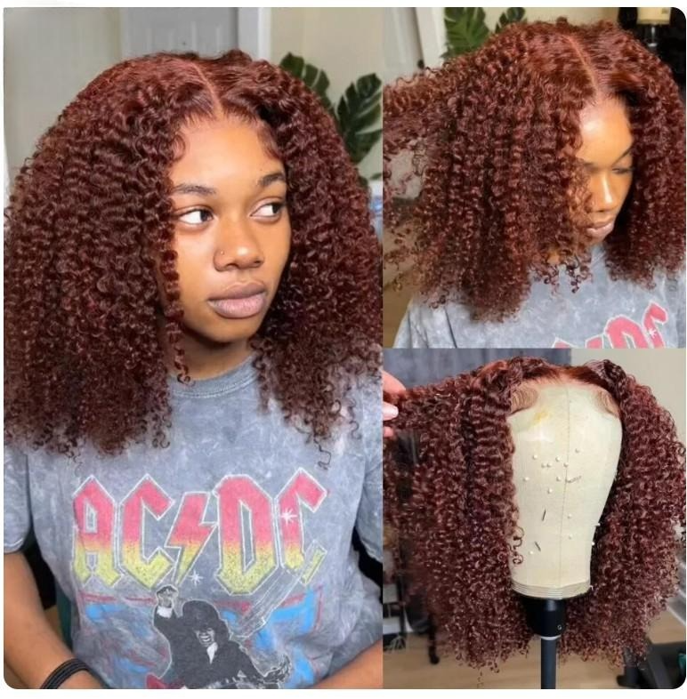 Reddish Brown Kinky Curly Wig