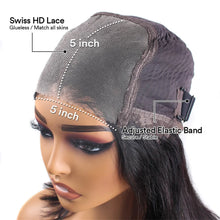 Load image into Gallery viewer, Crowned Roots Glueless Wear And Go Pre Plucked Human Body Wave Hair Precut 5x5 HD Transparent Lace