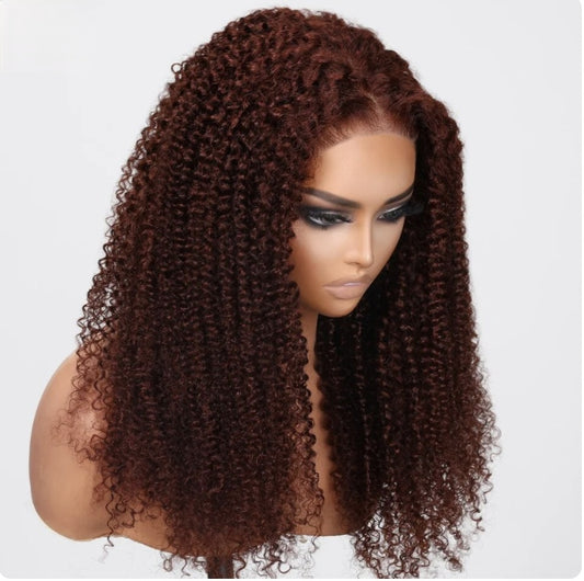 Reddish Brown Kinky Curly Wig