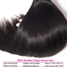 Load image into Gallery viewer, Crowned Roots 10A Brazilian Straight 3 Bundles 100% Unprocessed Virgin Hair