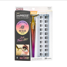 Load image into Gallery viewer, Press-On Falsies Eyelash Clusters Kit, Spiky, Black, No Glue Needed, Fuss Free, Invisible Band, Natural, 24 Hours, No Damage, No Sticky Residue, Flawless, Quick & Easy | 20 Clusters