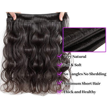 Load image into Gallery viewer, Crowned Roots 12A Body Wave 3 Bundles 100% Human Hair Natural Color