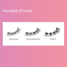 Load image into Gallery viewer, Press-On Falsies Eyelash Clusters Kit, Spiky, Black, No Glue Needed, Fuss Free, Invisible Band, Natural, 24 Hours, No Damage, No Sticky Residue, Flawless, Quick & Easy | 20 Clusters