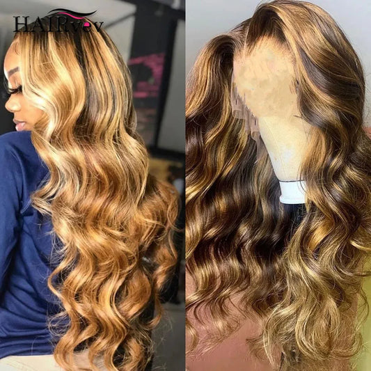 Honey Blonde Highlight Body Wave Lace Wig
