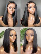 Load image into Gallery viewer, Crowned Roots Wear &amp; Go 13x4 Transparent Lace Natural Black Glueless Bob Wig 180%
