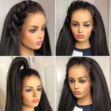 Load image into Gallery viewer, Crowned Roots Yaki Straight Lace Front Wig Human Hair

