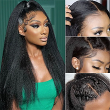 Load image into Gallery viewer, Crowned Roots Yaki Straight Lace Front Wig Human Hair
