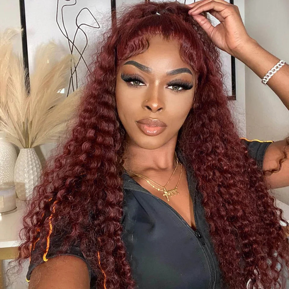 Reddish Brown Jerry Curly Wig