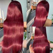 Load image into Gallery viewer, Crowned Roots Straight 99J Burgundy Wear &amp; Go Glueless Wig with Natural Hairline
