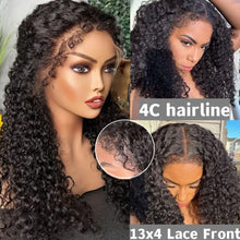 Load image into Gallery viewer, Crowned Roots 4C Hairline Glueless Kinky Curly 13x4 Lace Front Wig With Curly Edges Kinky Baby Hair Wig
