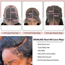 Load image into Gallery viewer, Crowned Roots 4C Hairline Glueless Kinky Curly 13x4 Lace Front Wig With Curly Edges Kinky Baby Hair Wig
