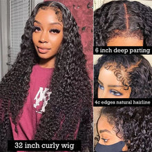 Load image into Gallery viewer, Crowned Roots 4C Hairline Glueless Kinky Curly 13x4 Lace Front Wig With Curly Edges Kinky Baby Hair Wig
