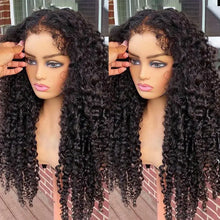 Load image into Gallery viewer, Crowned Roots 4C Hairline Glueless Kinky Curly 13x4 Lace Front Wig With Curly Edges Kinky Baby Hair Wig
