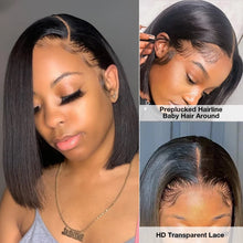 Load image into Gallery viewer, Crowned Roots Bone Straight Preplucked Human Hair Transparent Lace Frontal Wig
