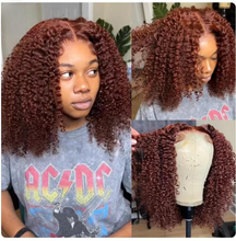 Load image into Gallery viewer, Crowned Roots Reddish Brown Kinky Curly Pre Plucked Wig
