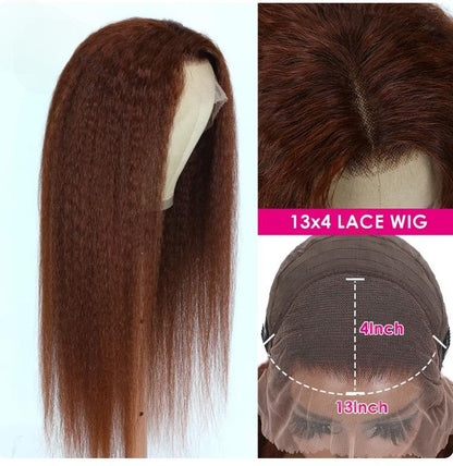 Reddish Brown Kinky Straight Wig