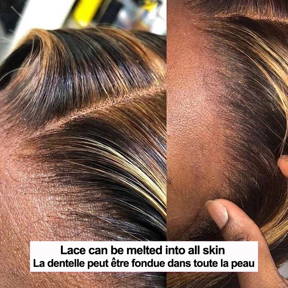 Crowned Roots Glueless Highlight 13x4 Straight HD Lace Front Wigs