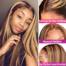 Load image into Gallery viewer, Crowned Roots Glueless Highlight 13x4 Straight HD Lace Front Wigs
