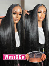 Load image into Gallery viewer, Crowned Roots Bone Straight 5x5 HD Lace Closure Wig Glueless Wear And Go Human Hair
