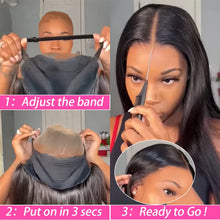 Load image into Gallery viewer, Crowned Roots Bone Straight 5x5 HD Lace Closure Wig Glueless Wear And Go Human Hair
