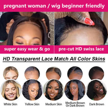 Load image into Gallery viewer, Crowned Roots Glueless Wear And Go Pre Plucked Human Body Wave Hair Precut 5x5 HD Transparent Lace
