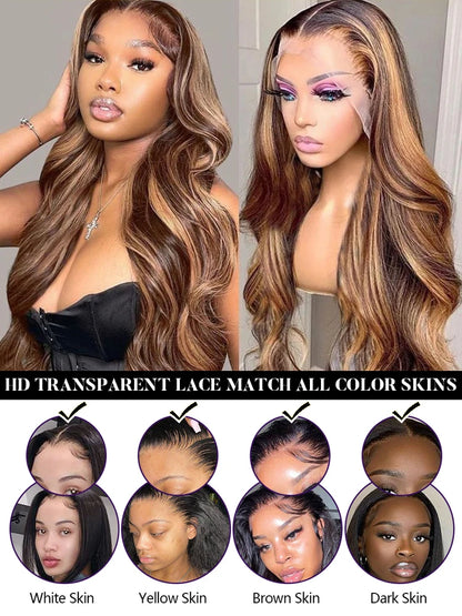 P4/27 Ombre Honey Blond Lace Wig