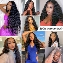 Load image into Gallery viewer, Crowned Roots Loose Deep Wave HD Transparent 13x6 Lace Front Human Hair Wig
