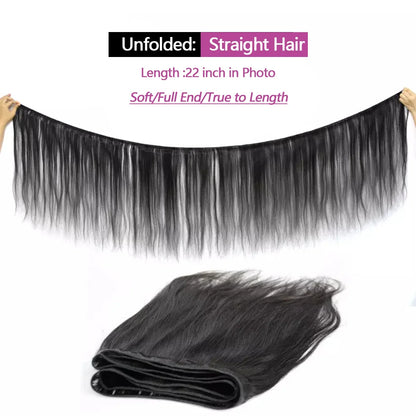 Crowned Roots 10A Raw Indian Straight 3 Bundles Human Hair