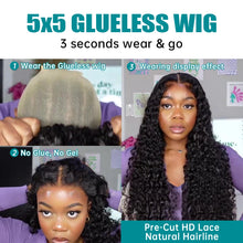 Load image into Gallery viewer, Crowned Roots 5X5 Preplucked Glueless Ready To Go Curly Wig
