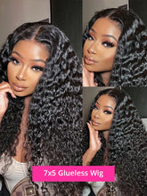 Load image into Gallery viewer, Crowned Roots 7x5 Pre-Cut Lace Wig Wear &amp; Go Jerry Curly Human Hair Wig Beginner Friendly
