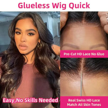 Load image into Gallery viewer, Crowned Roots Preplucked Brazilian Body Wave , Invisible 13x4 13x6 HD Lace Wig
