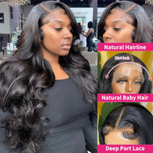 Load image into Gallery viewer, Crowned Roots Preplucked Brazilian Body Wave , Invisible 13x4 13x6 HD Lace Wig
