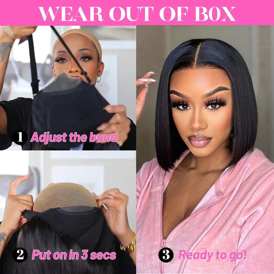 Real-Scalp Straight Bob — Glueless Wear & Go