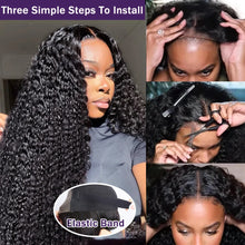 Load image into Gallery viewer, Crowned Roots Deep Wave 13x4 13x6 HD Transparent Lace Front Wig Human Hair Curly Glueless Lace Wig
