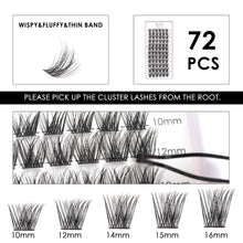 Load image into Gallery viewer, Lash Clusters DIY Lash Extension Kit 72 Individual Lashes with Applicator and Lash Bond &amp; Seal
