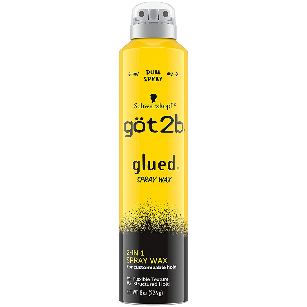 Got2b Glued Spray Wax with 2-In-1 Dual Nozzle, 8 Oz