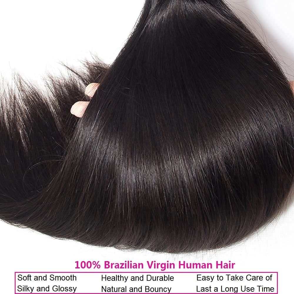 Crowned Roots 10A Brazilian Straight 3 Bundles 100% Unprocessed Virgin Hair 