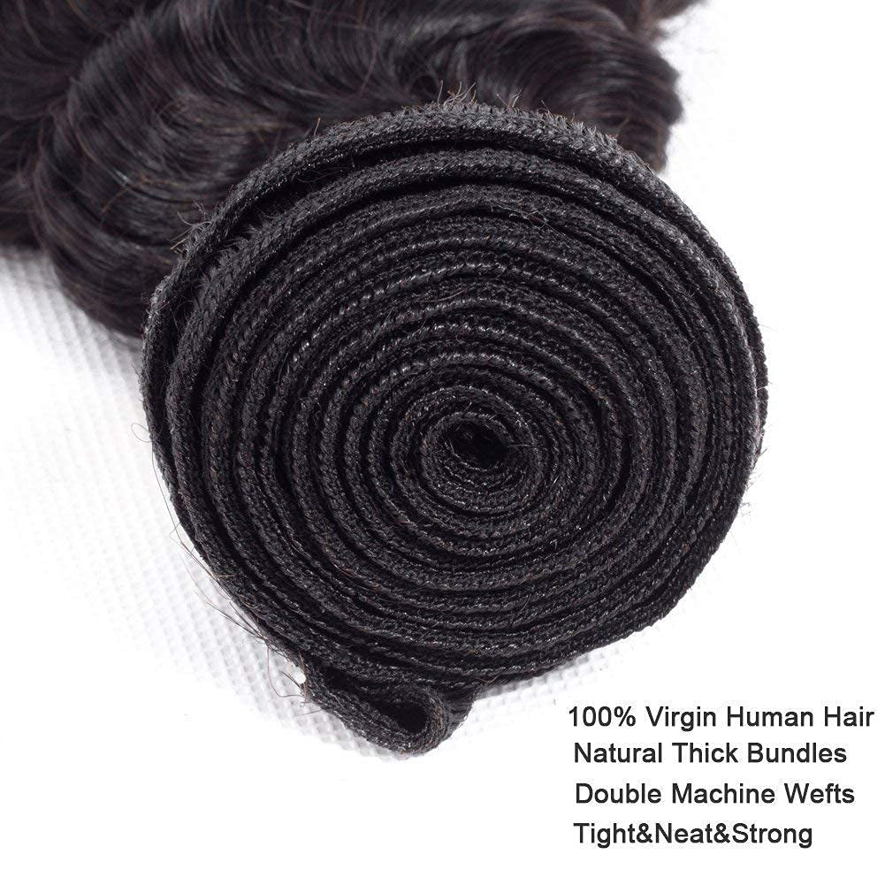 Crowned Roots 3 Bundles Loose Deep Wave 100% Unprocessed Virgin Brazilian Remy  