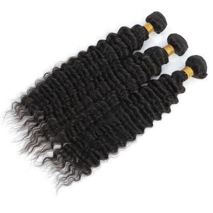 Crowned Roots 3 Bundles Loose Deep Wave 100% Unprocessed Virgin Brazilian Remy  