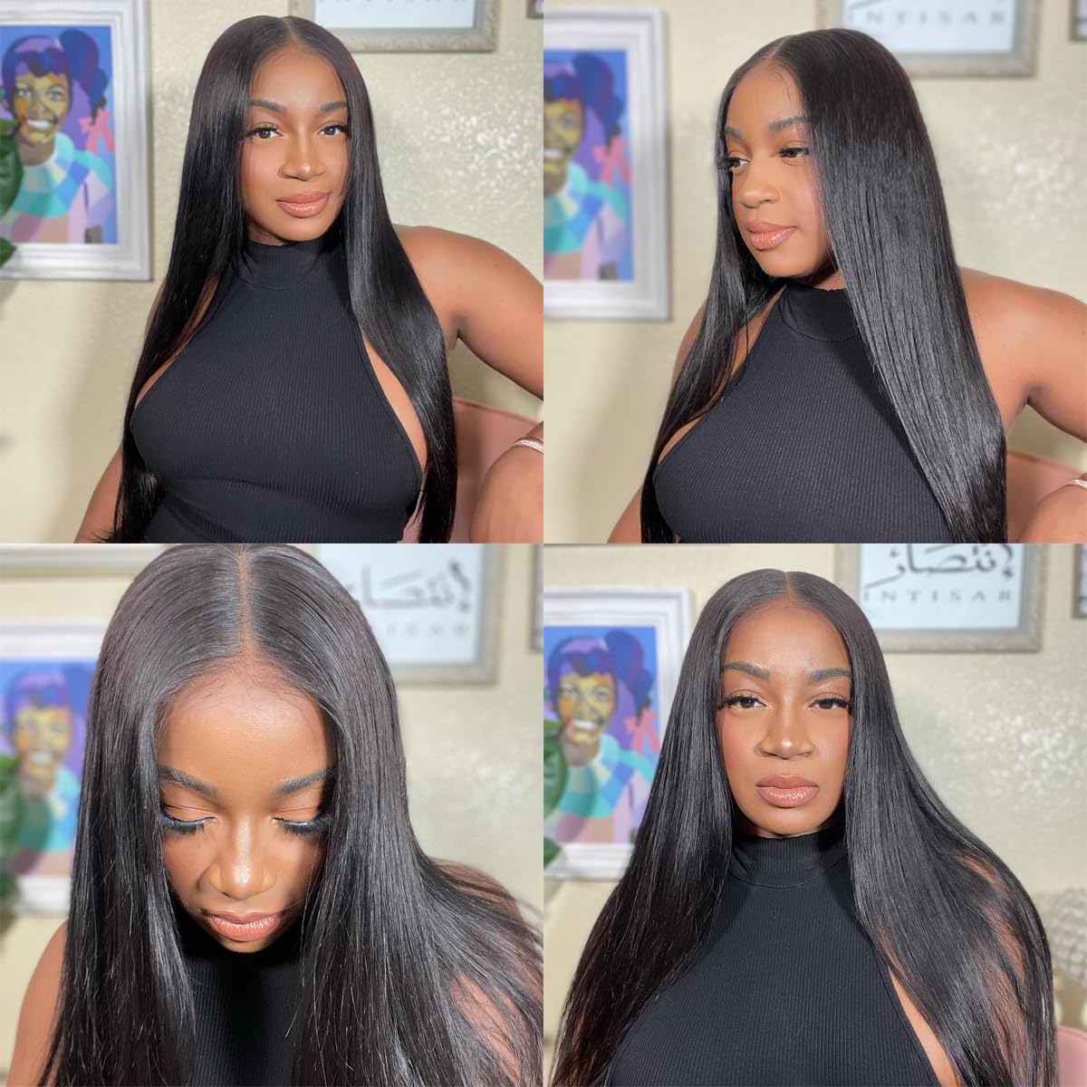 Crowned Roots Instant Glamour: 24 Inch Glueless Human Hair Lace Front Wig - Pre Cut, Pre Plucked, and Ready to Wear in Just 3 Seconds!