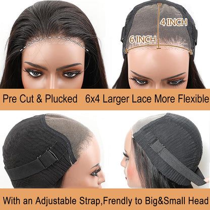 Crowned Roots Instant Glamour: 24 Inch Glueless Human Hair Lace Front Wig - Pre Cut, Pre Plucked, and Ready to Wear in Just 3 Seconds!