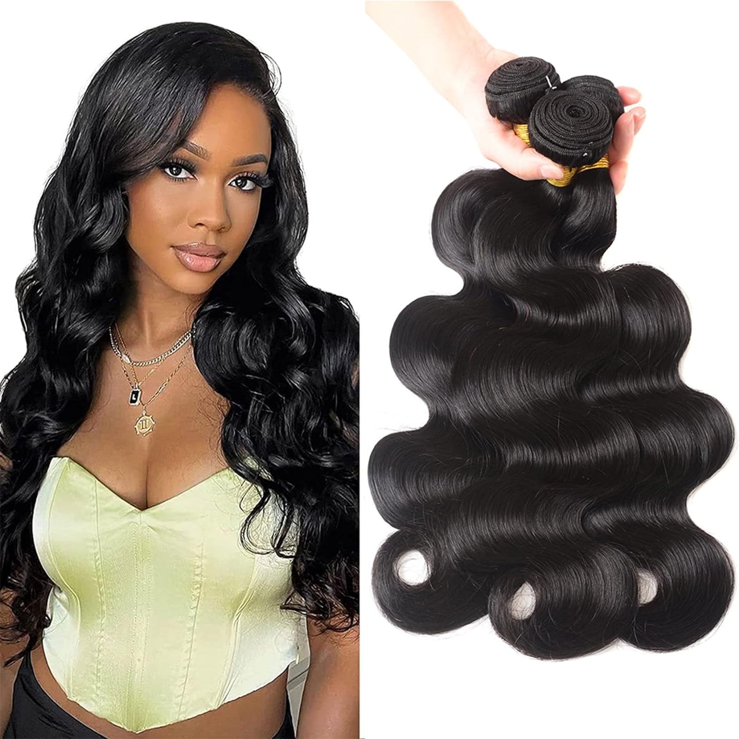 Crowned Roots 12A Body Wave 3 Bundles 100% Human Hair Natural Color
