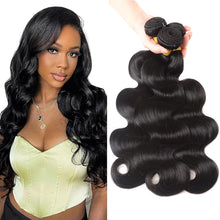 Load image into Gallery viewer, Crowned Roots 12A Body Wave 3 Bundles 100% Human Hair Natural Color
