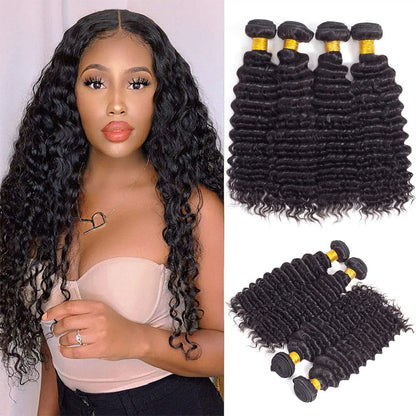 Crowned Roots 3 Bundles Loose Deep Wave 100% Unprocessed Virgin Brazilian Remy  