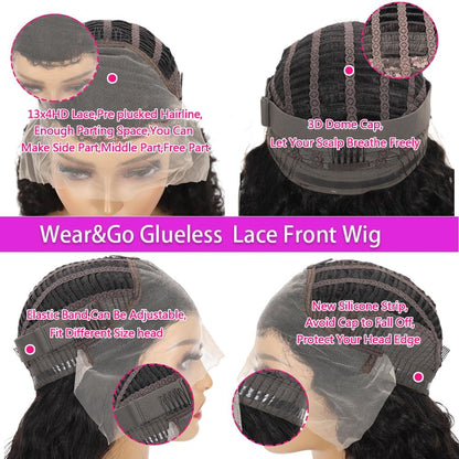 Crowned Roots 13x4 HD Wear and Go Glueless Wig Human Hair Body Wave 180%