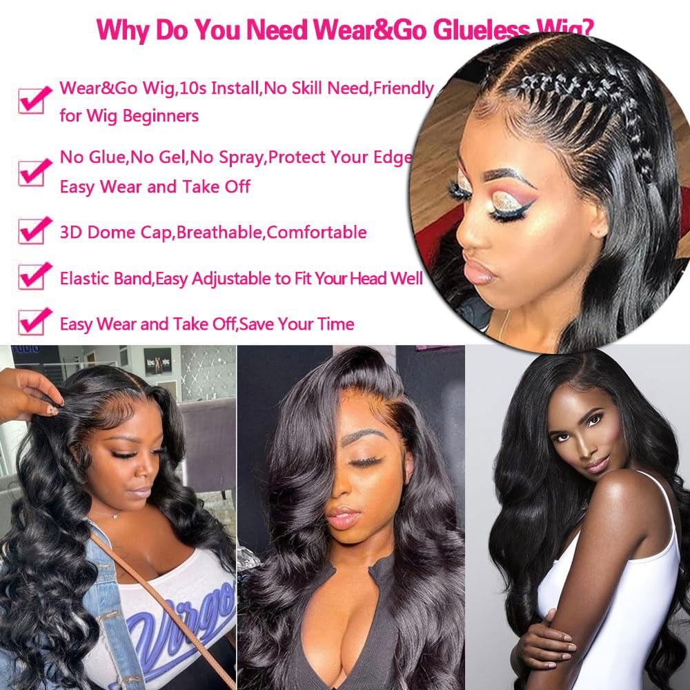Crowned Roots 13x4 HD Wear and Go Glueless Wig Human Hair Body Wave 180%