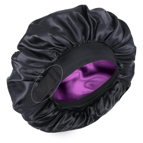 Crowned Roots Adjustable Double Layer Satin Bonnet 