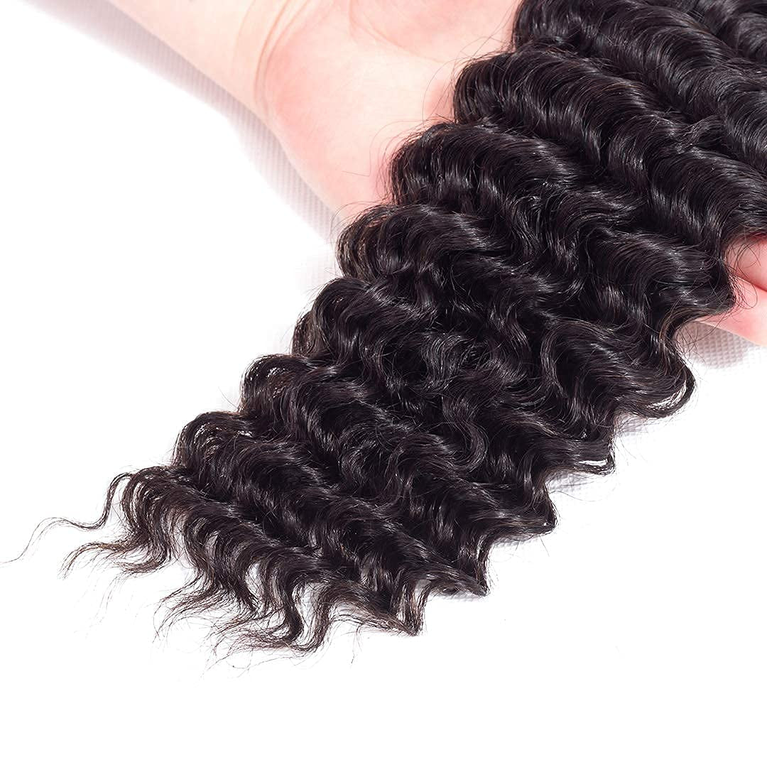Crowned Roots 3 Bundles Loose Deep Wave 100% Unprocessed Virgin Brazilian Remy  