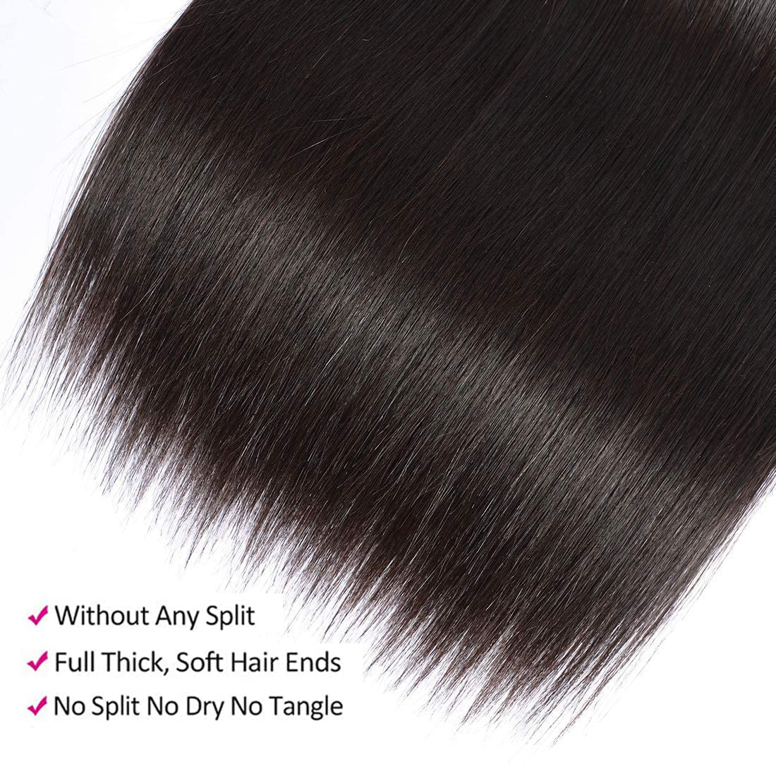 Crowned Roots 10A Brazilian Straight 3 Bundles 100% Unprocessed Virgin Hair 